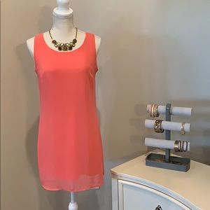 S Coral Midi Dress with patterned back